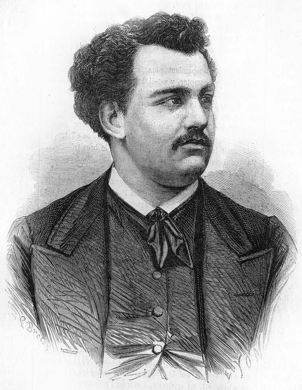フランスのジャーナリスト、ヴィクトル・ノワール（1848-1870）の肖像。 作： 無名の画家