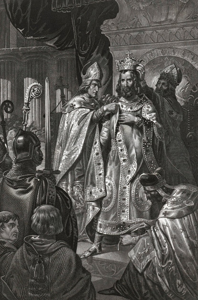 sacre de Baudouin de Boulogne dit Baudouin Ier (v. 1065-1118), roi de Jerusalem - The coronation of Baldwin I on Christmas Day 1100 par Anonymous 作： 無名の画家