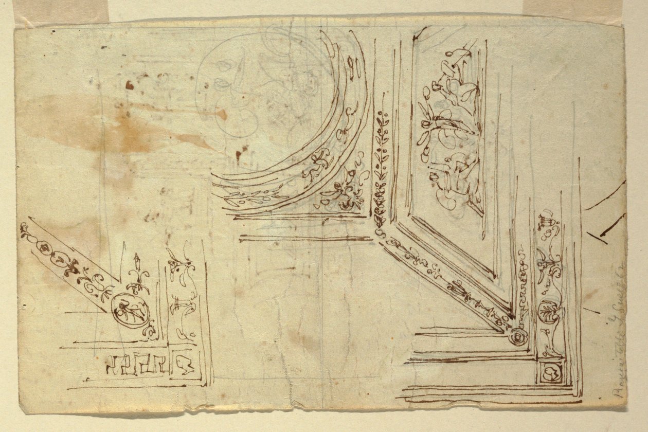 素描、天井装飾、1810-1820年 作： 無名の画家