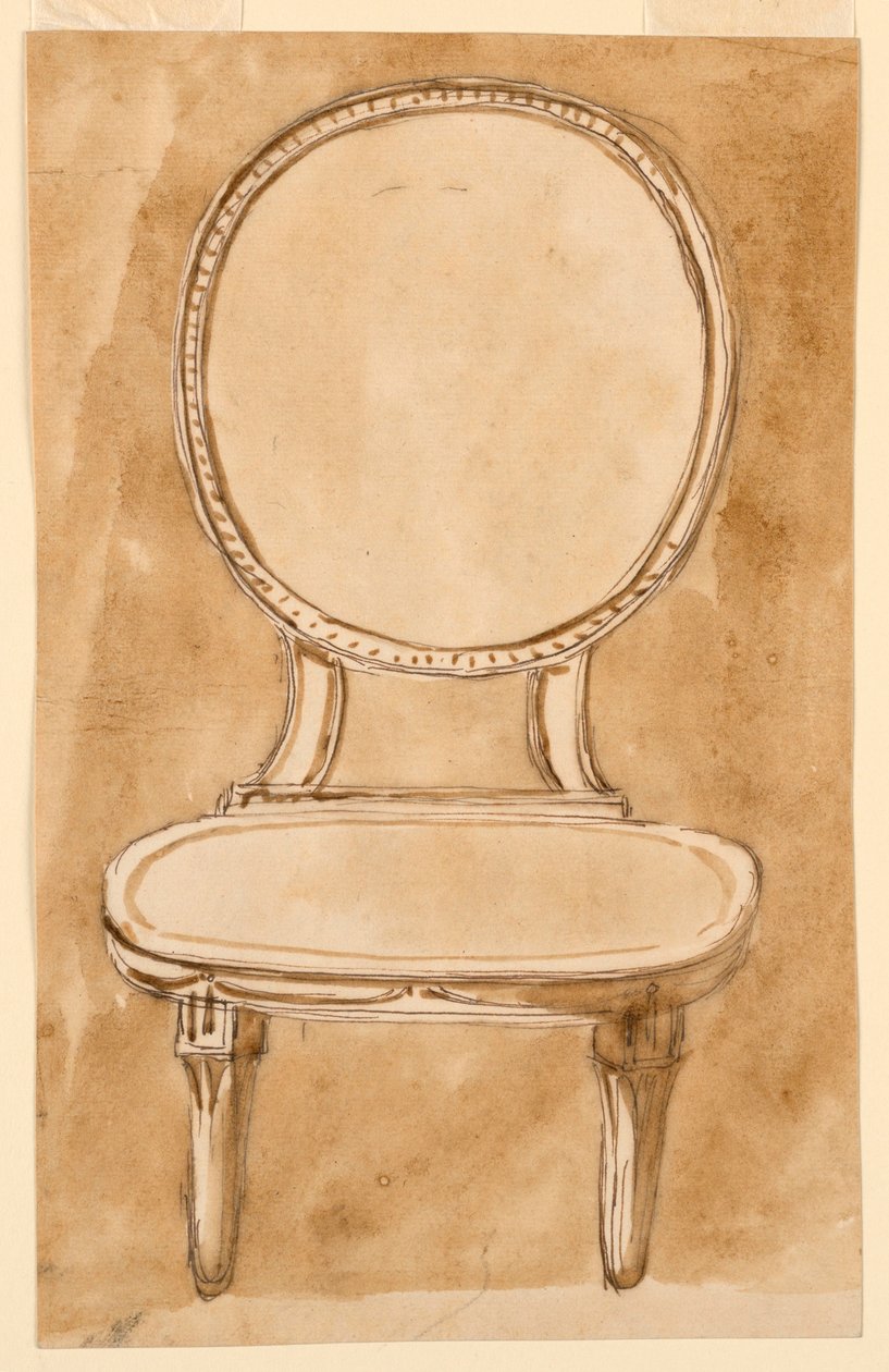 素描、椅子、1780-90年 作： 無名の画家