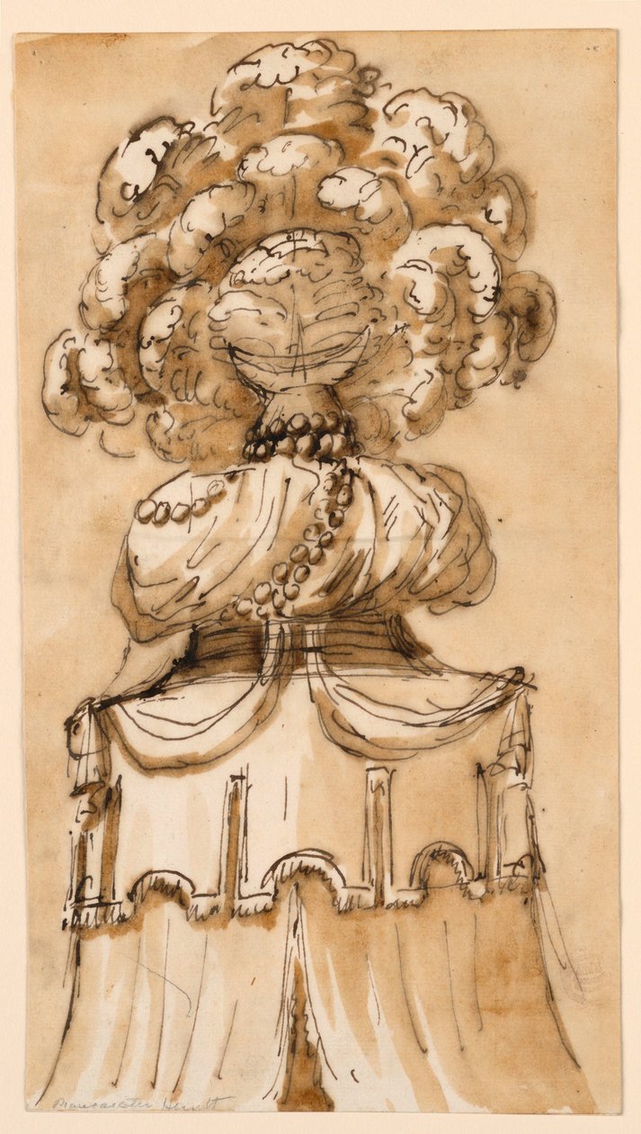 ドローイング、キャノピーのクレスト、1790年頃 作： 無名の画家