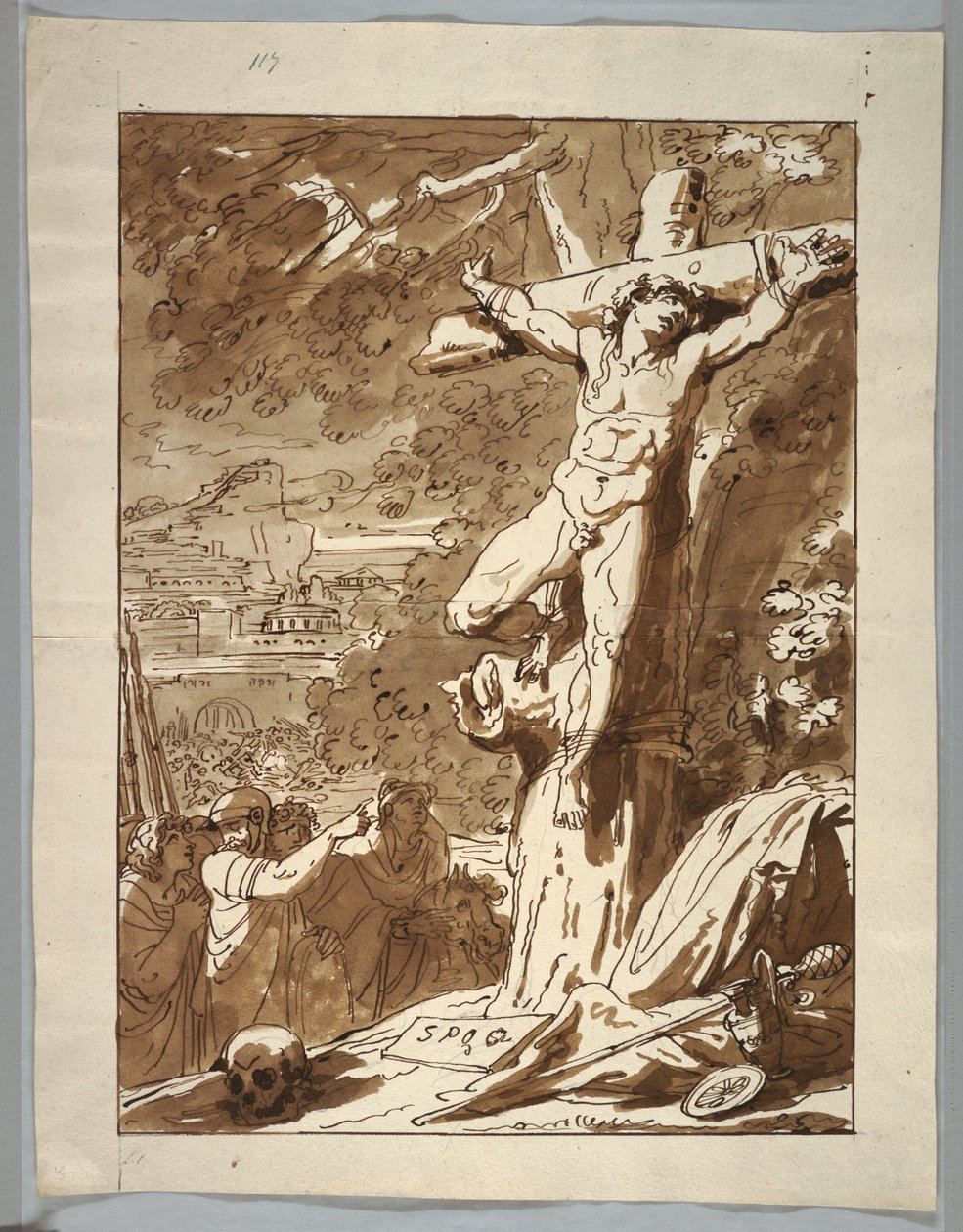 デッサン、磔刑、1815-1825年 作： 無名の画家