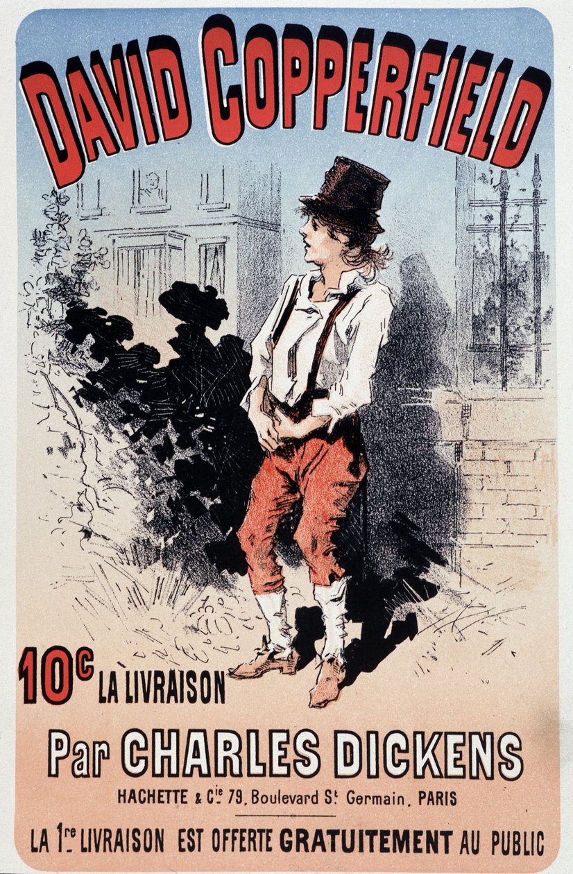 チャールズ・ディケンズ著『David Copperfield』出版記念広告ポスター（1890年頃 作： 無名の画家