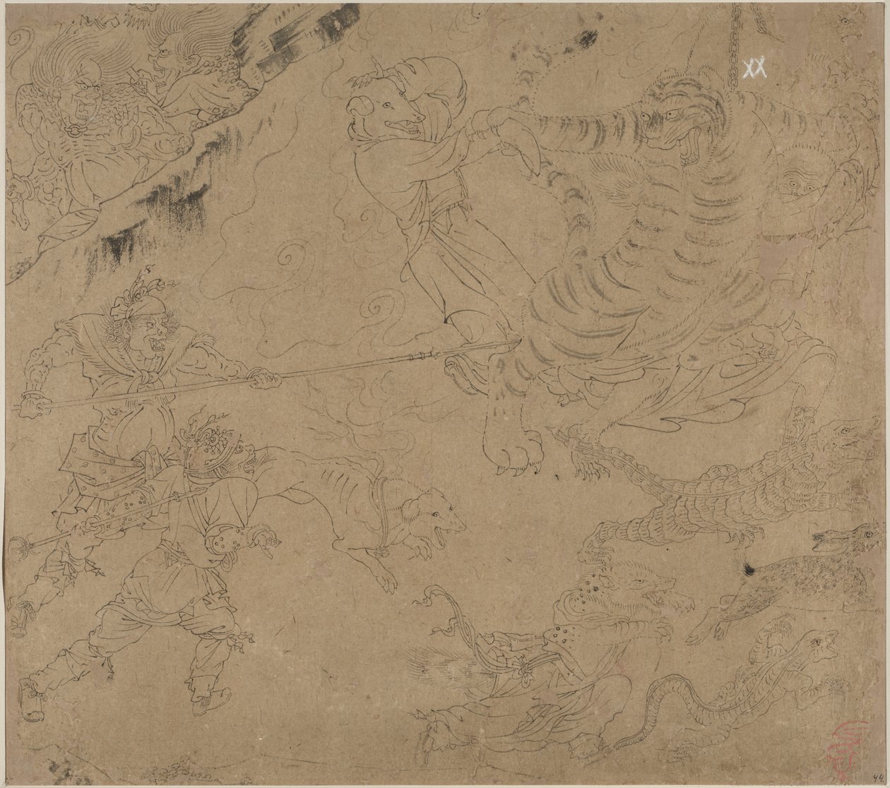 道教と仏教のテーマのアルバム: 山を検索: 葉 44 作： 無名の画家