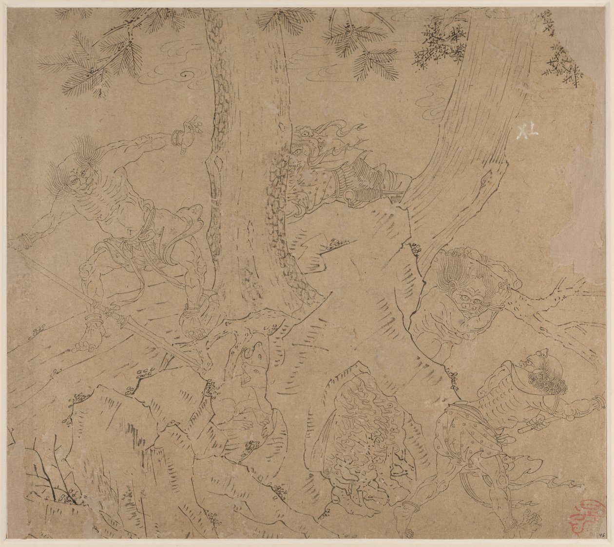 道教と仏教のテーマのアルバム: 山を検索: 葉 46 作： 無名の画家