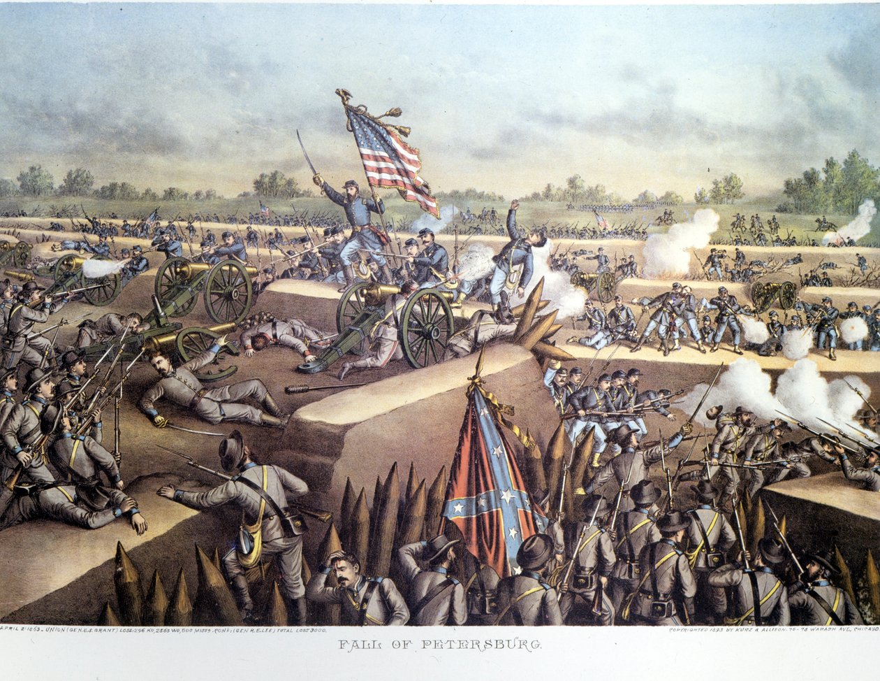アメリカ南北戦争（1861～1865年）。第二次フレデリクスバーグの戦いまたはメリーズハイツ（バージニア州） 5月03日 作： 無名の画家