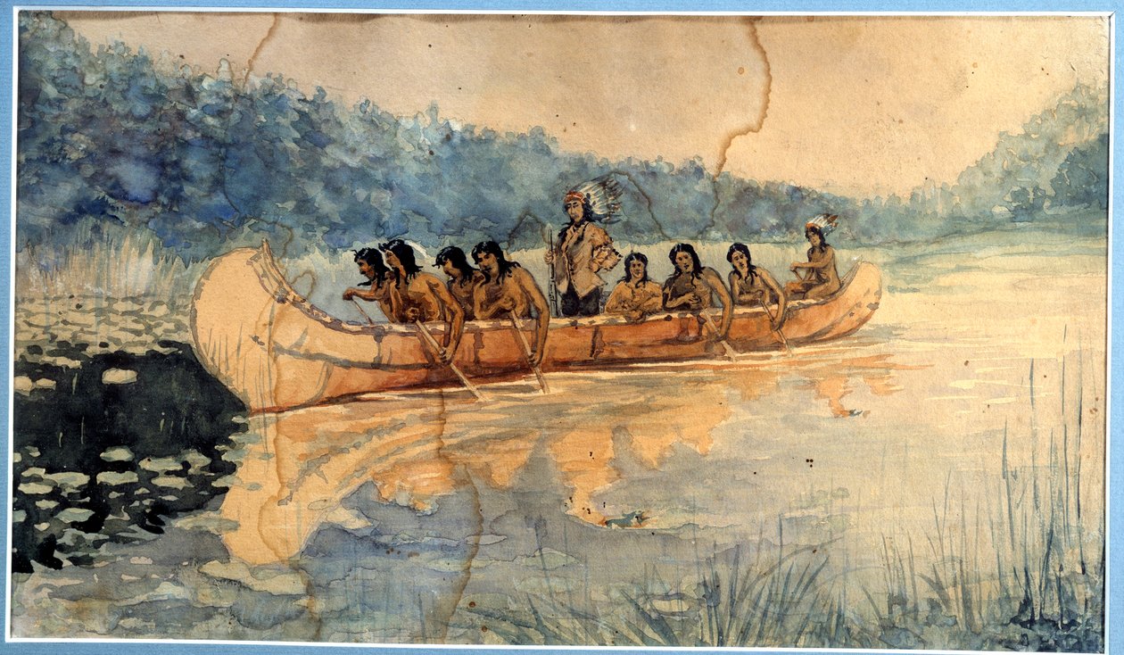 匿名の水彩画。19世紀 ラ・ロシェル、ニューワールドミュージアム 作： 無名の画家