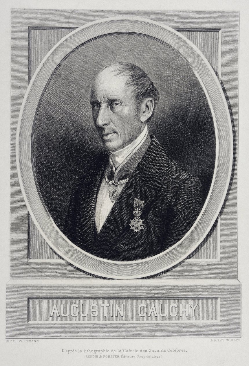 Augustin Louis Cauchy 1789-1857 イギリスの数学者 - 彫刻 作： 無名の画家