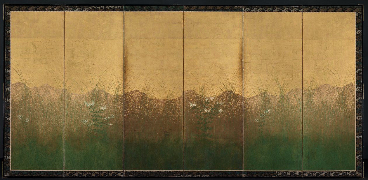 武蔵野平野の満月の秋の夕べ 作： 無名の画家