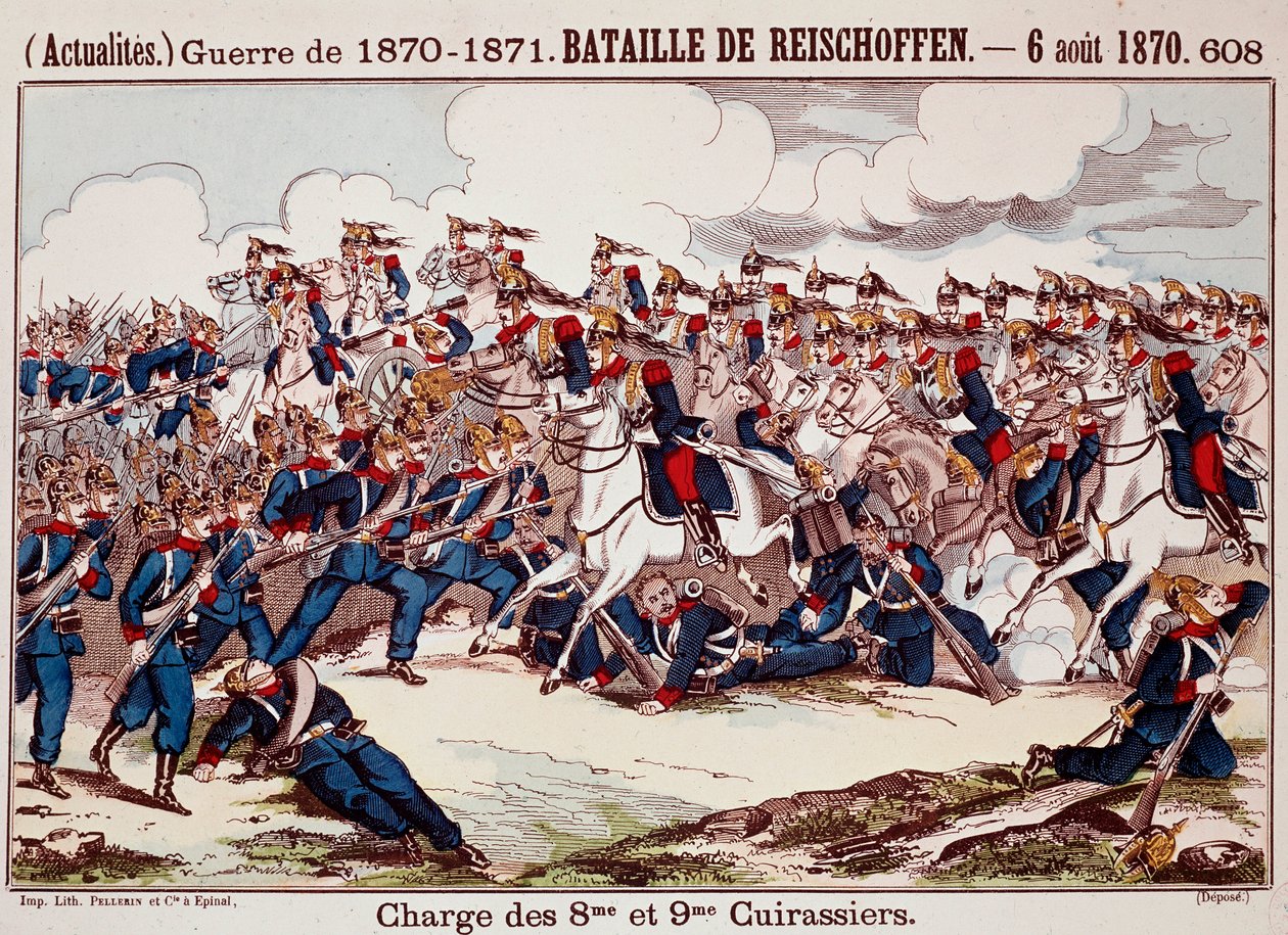 普仏戦争開戦時の1870年8月6日のワースの戦い（エングレーヴィング 作： 無名の画家