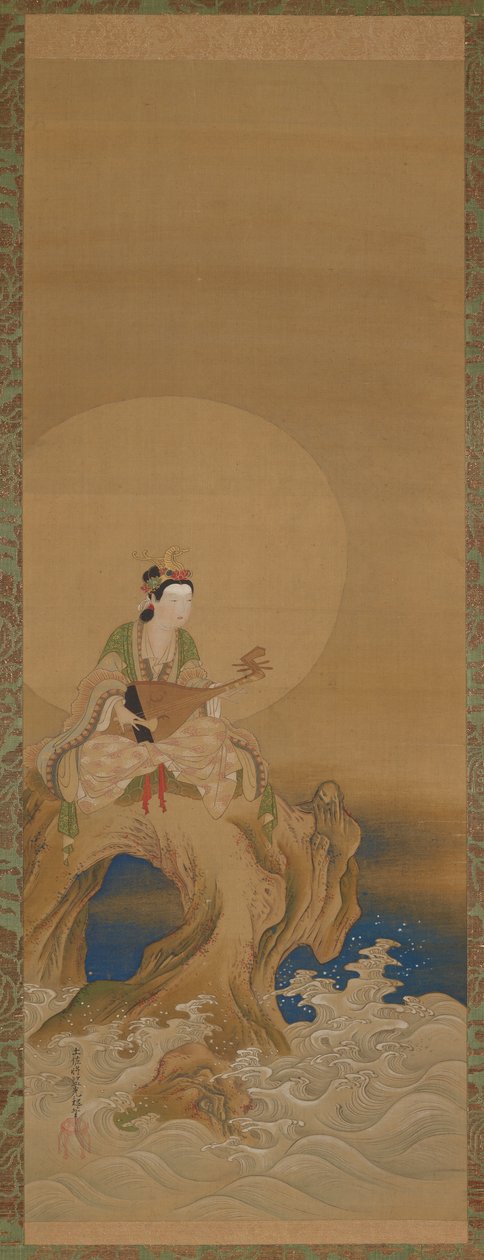 海辺の岩弁天 作： 無名の画家