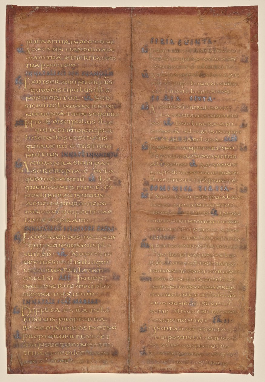 Carolingian Gradual (直腸) から切除された Bifolium 作： 無名の画家