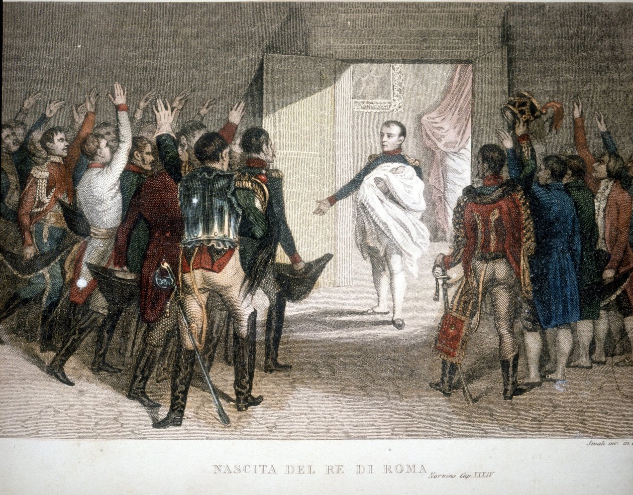 ローマの王の誕生皇帝ナポレオン1世（1769-1821）の息子、ナポレオン2世（フランシス・シャルル・ジョゼフ・ナポレオン・ボナパルト）が誕生。1811-1832. 作： 無名の画家