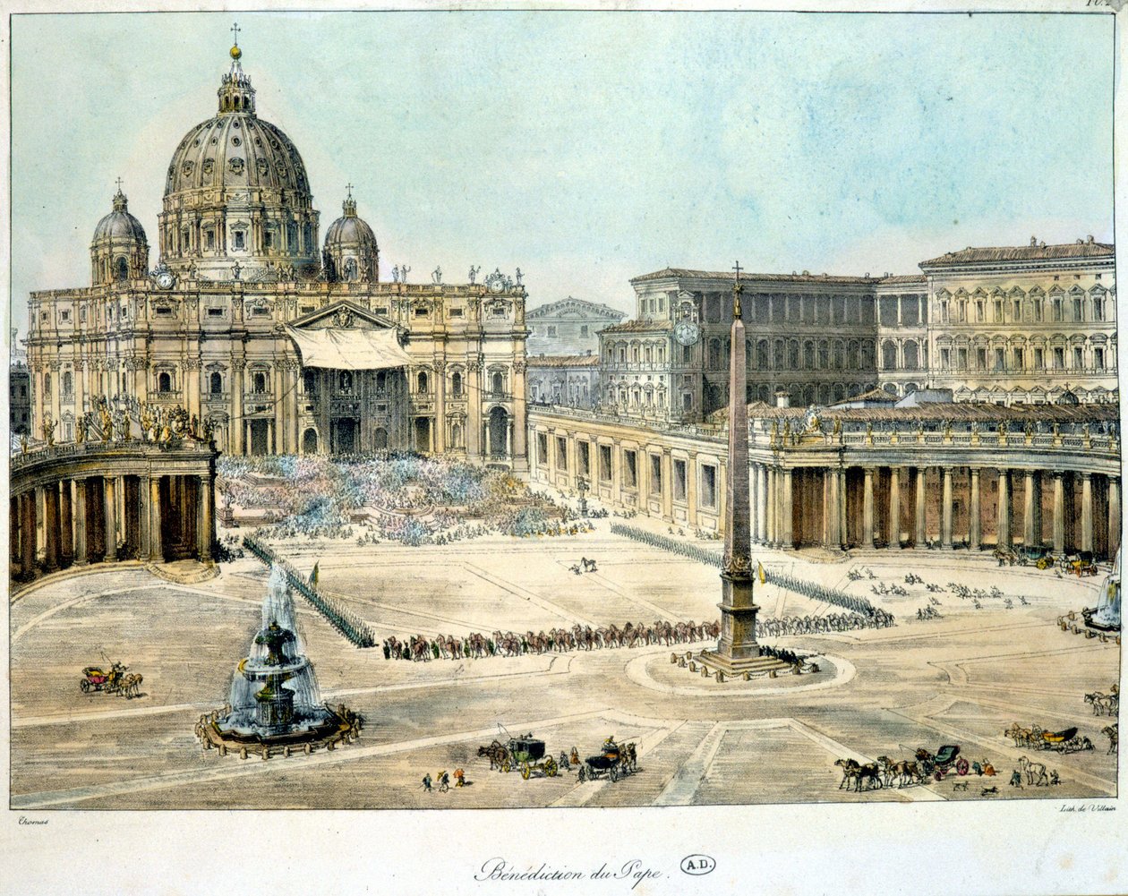 ローマの聖ペテロからの教皇への祝福（1820年頃 作： 無名の画家