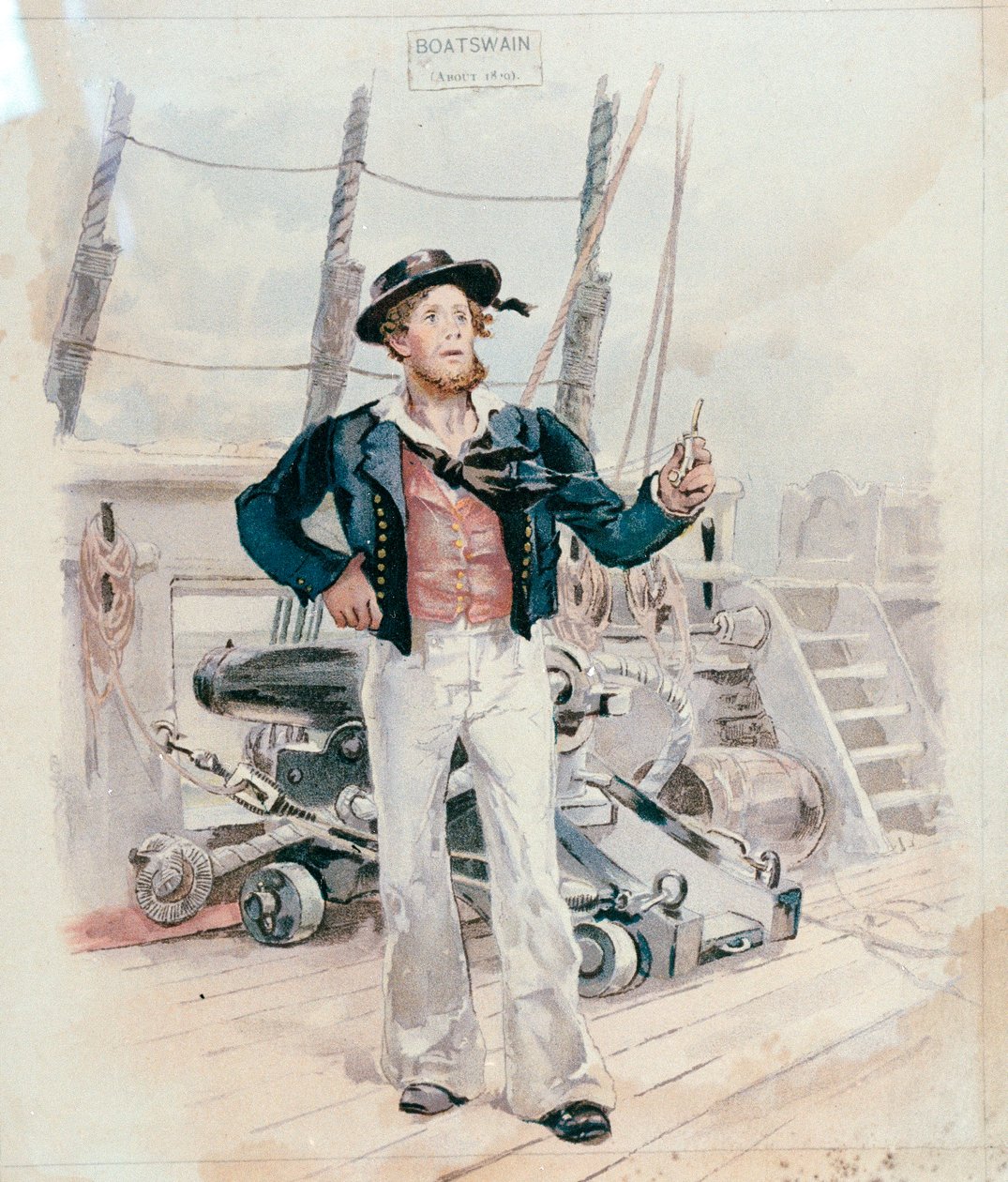 ボートマン 1820年頃（カラーリトグラフ） 作： 無名の画家