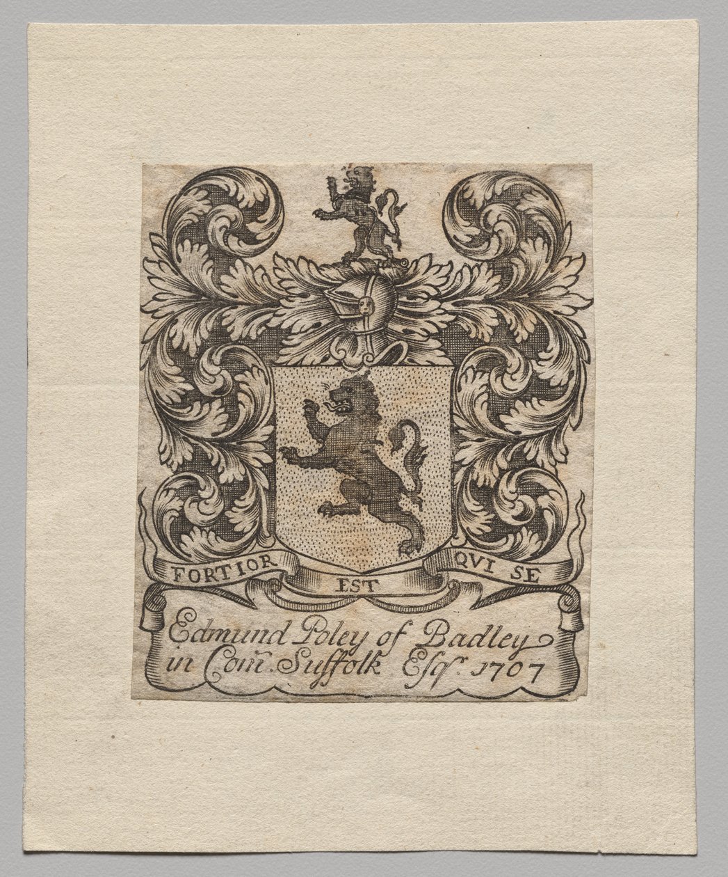 ブックプレート: Edmund Poley of Badley 作： 無名の画家