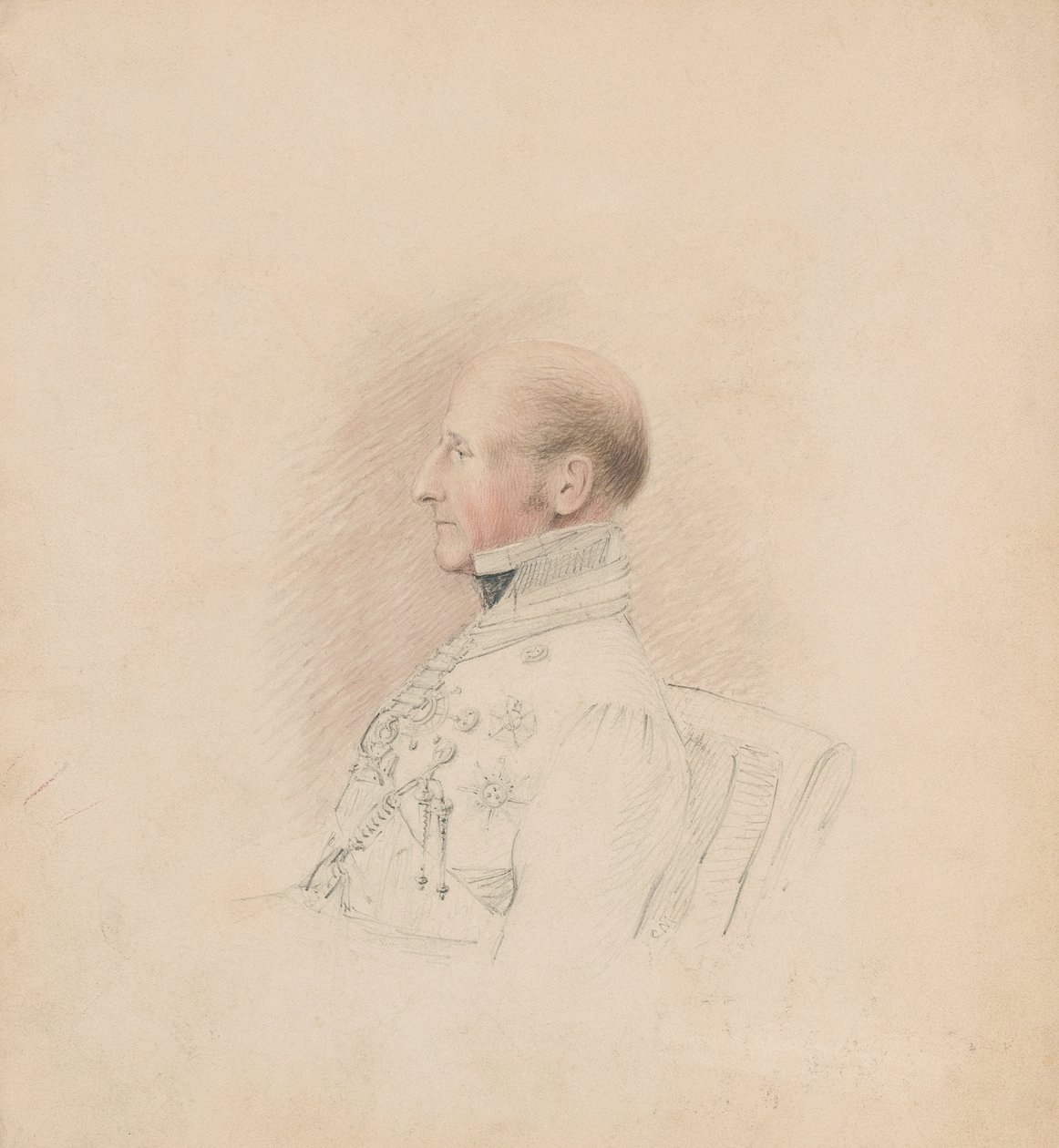 ガルブレイス・ローリー・コール准将（1772-1842）1835年頃（鉛筆・水彩画 作： 無名の画家