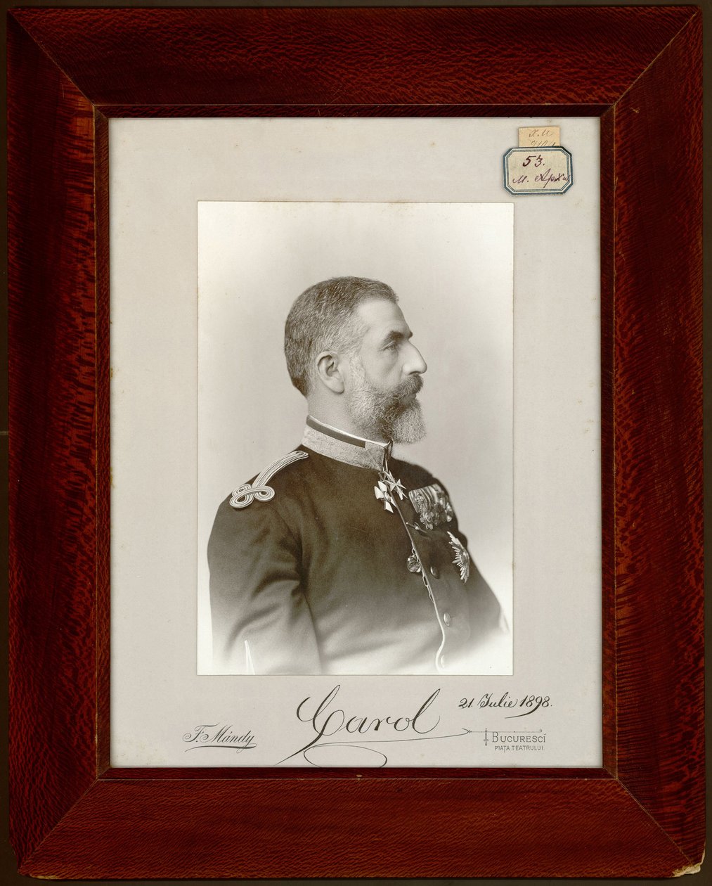 Carol Ier ou Charles Ier - ルーマニア王キャロル1世（1839-1914）の肖像、匿名。シルバーゼラチン写真 作： 無名の画家