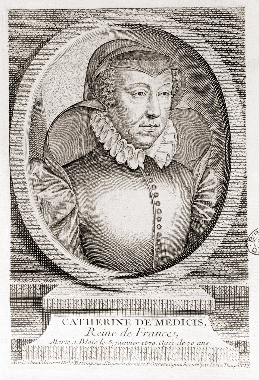 カトリーヌ・ド・メディチ（カテリーナ・ド・メディチ）（1519年 - 1589年）。 作： 無名の画家