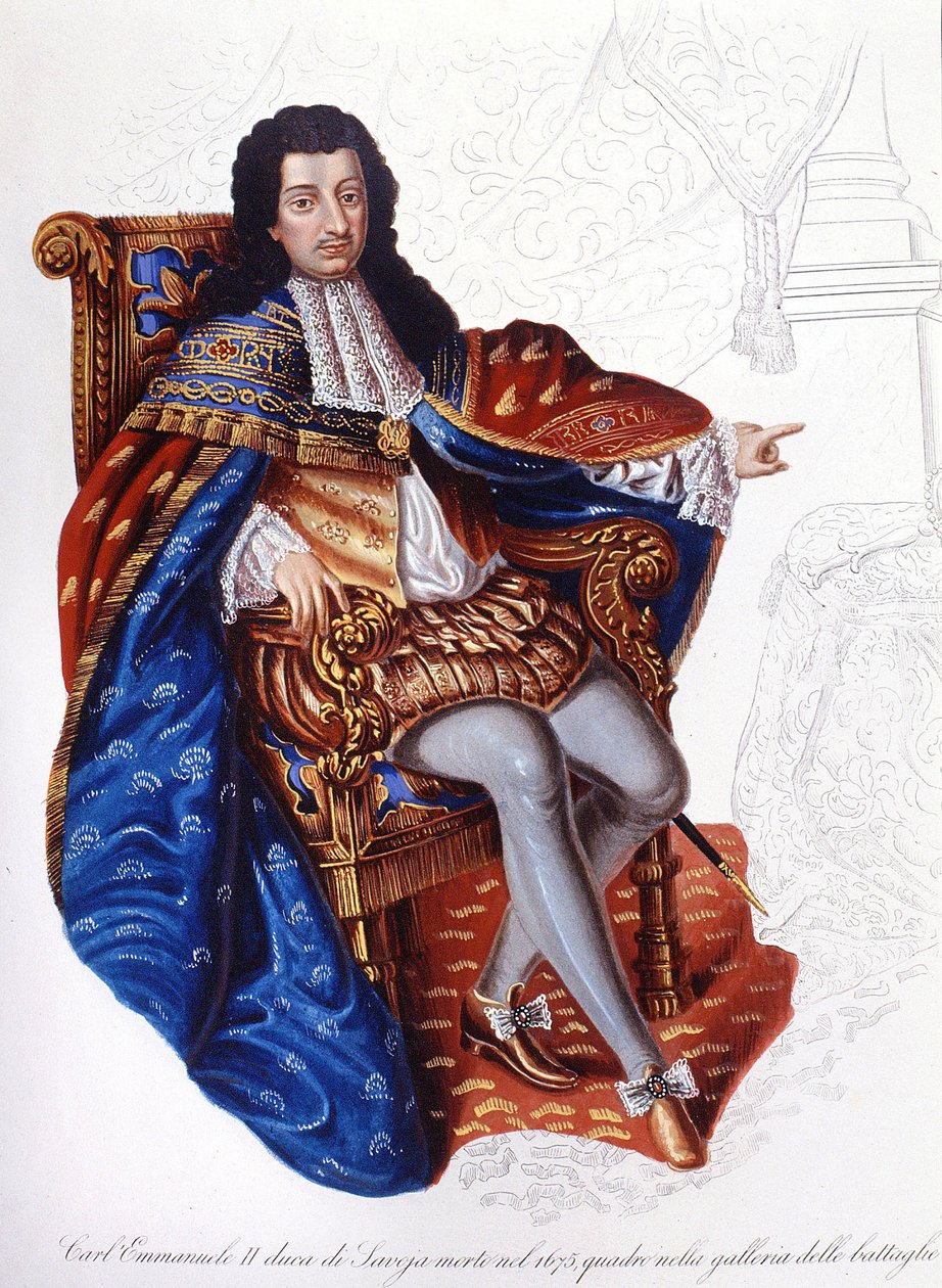 シャルル・エマニュエル2世（1634 - 1675）、サヴォイ公。 作： 無名の画家