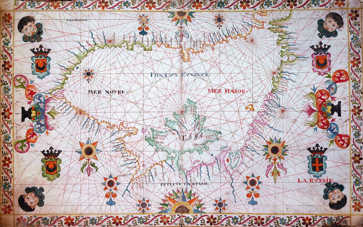 黒海の海図 作： 無名の画家