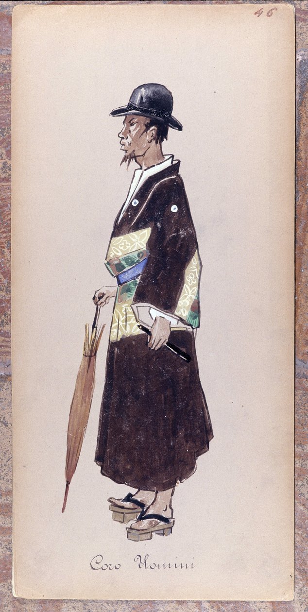 1904年ジャコモ・プッチーニ作オペラ「蝶々夫人」の合唱団の登場人物の衣装。 作： 無名の画家