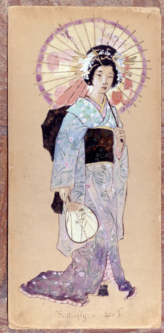 1904年、ジャコモ・プッチーニ作「蝶々夫人」第1幕の衣装。ミラノ・スカラ座美術館蔵。 作： 無名の画家