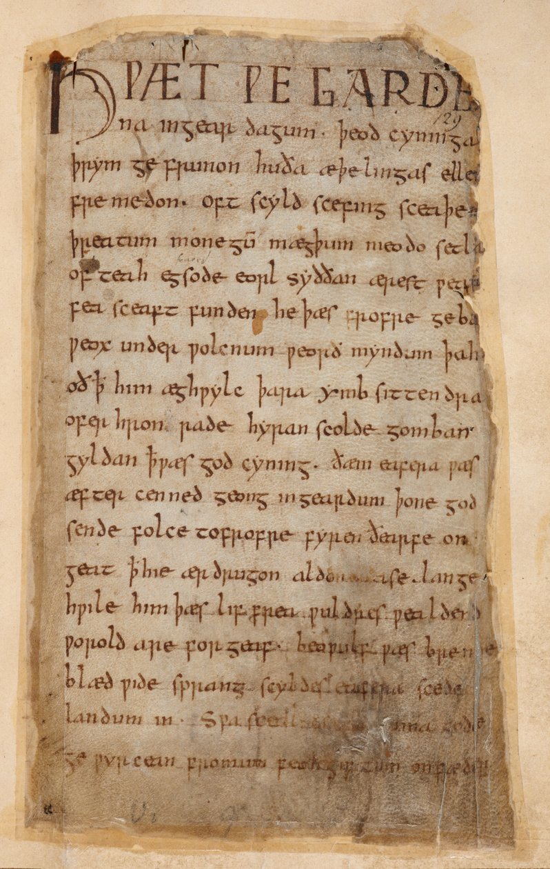 Cotton Vitellius A.XV..132 ベーオウルフの始まり 作： 無名の画家