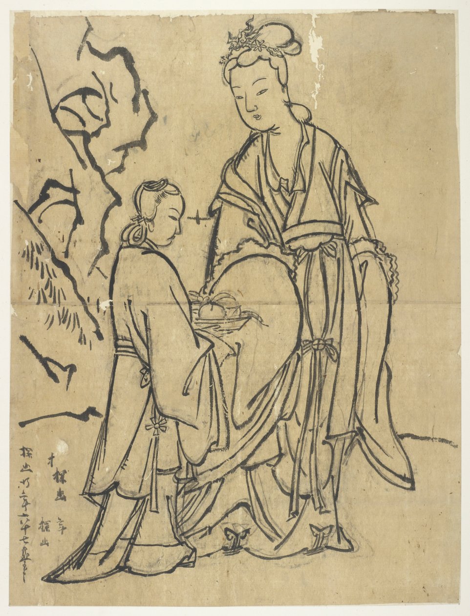 花魁と付き添い 作： 無名の画家