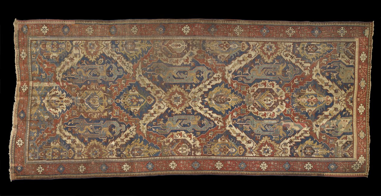 ドラゴンカーペット、c。 1700（ウール） 作： 無名の画家