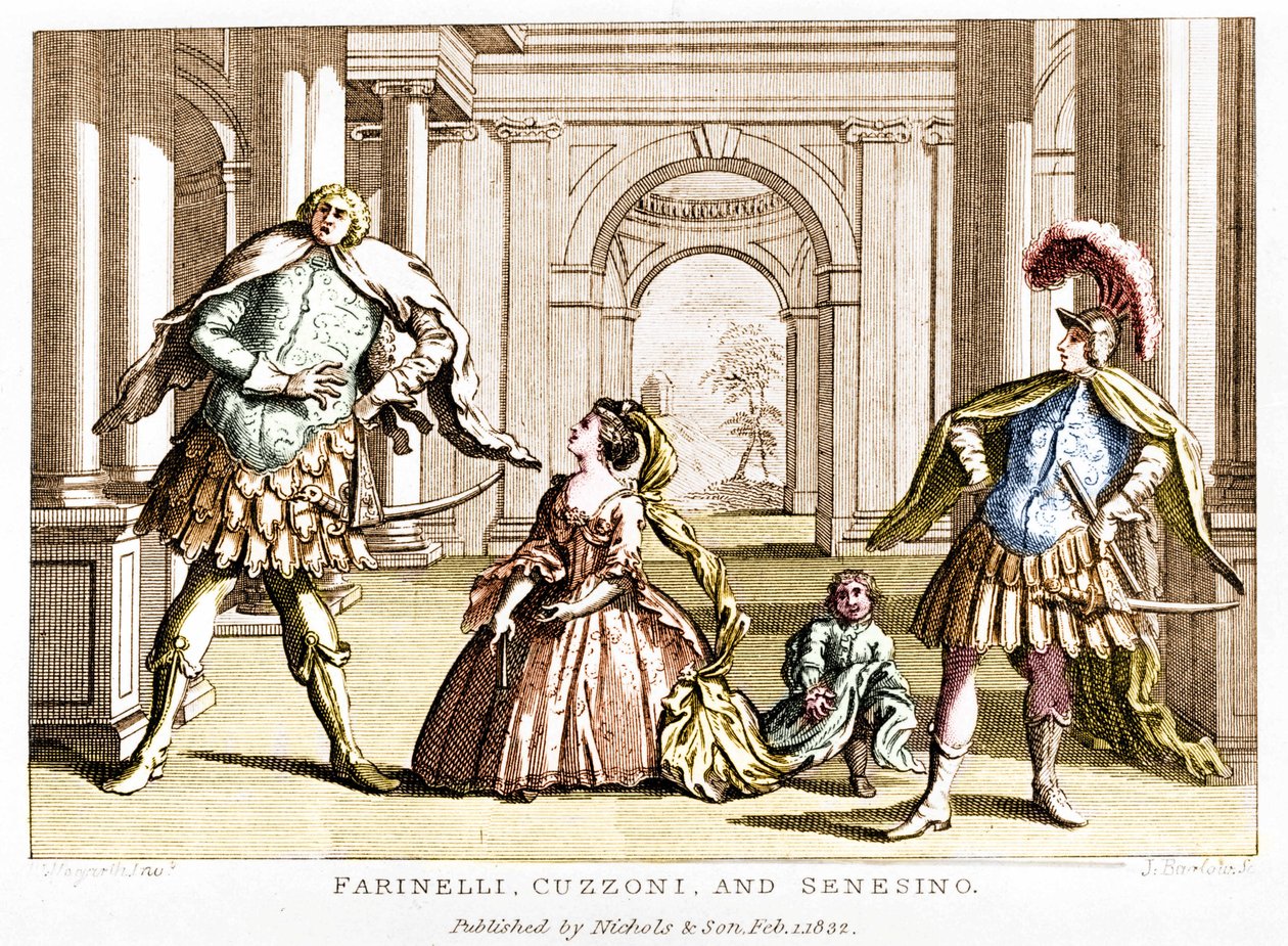 ファリネッリ（Carlo Broschi, dit; 1705 - 1782）は、ソプラノのクッツォーニと去勢されたフランチェスコ・ベルナルド・セネジーノ（1680 - 1750）と一緒に、ジョージ・フレデリック・ヘンデル（Georg Friedrich Handel）のオペラで 作： 無名の画家