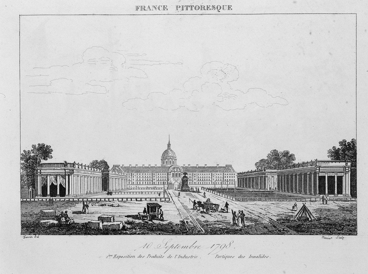 工業製品の初展示。Portique des Invalides、9月10日 作： 無名の画家