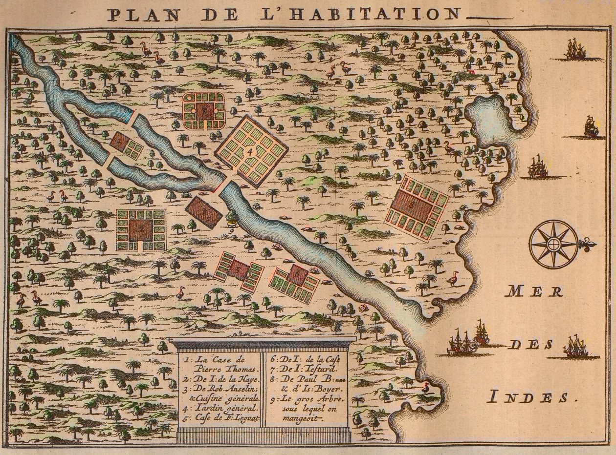 フランソワ・ルグアトのロドリゲス島への移住地図 - Le plan de l