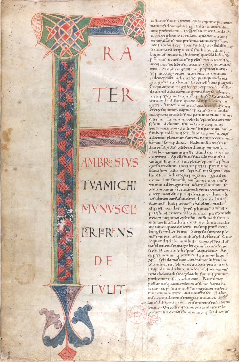 Frater Ambrosius michi munuscula perferens.聖ジェロームの献辞のカプレタラ 作： 無名の画家