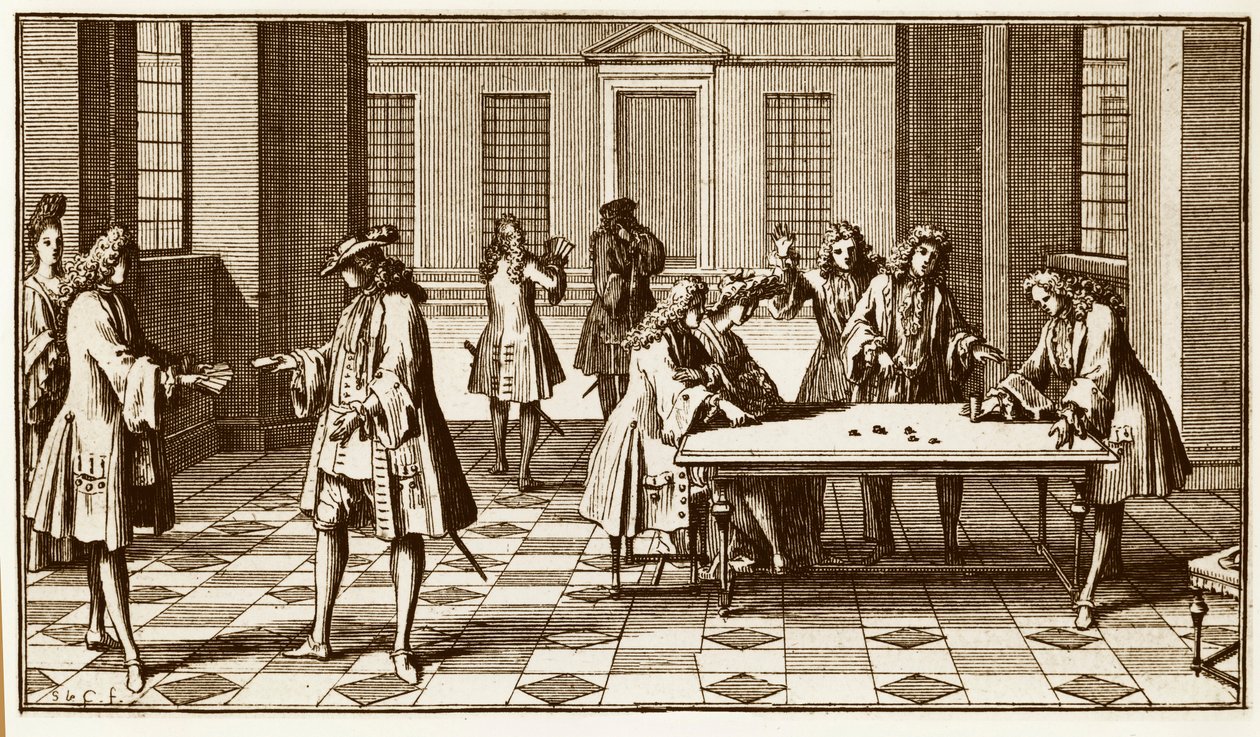 18世紀のゲームルーム - 1708年、ピエール・レモン・ド・モンモルトの「Essay d