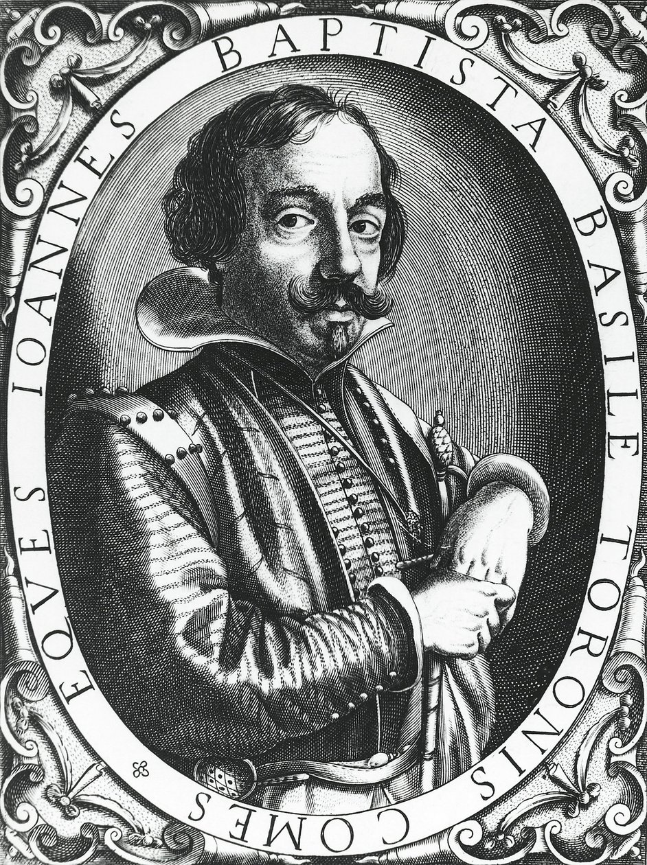 Giambattista Basile (1566-1632) ナポリの詩人、ブローカー、童話収集家。 作： 無名の画家