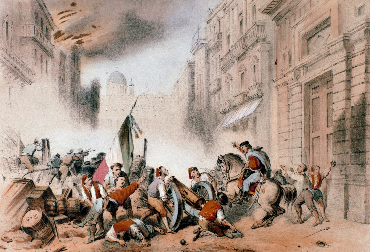 パレルモに入るジュゼッペ・ガリバルディ、1860年5月26日（Engraving 作： 無名の画家