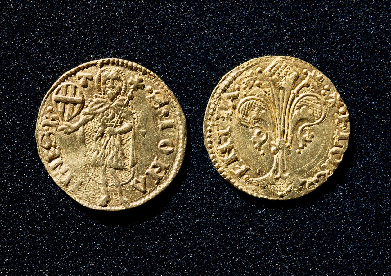 ゴールドギルダーです。1250-1300 フィレンツェ国立バルジェッロ美術館 作： 無名の画家