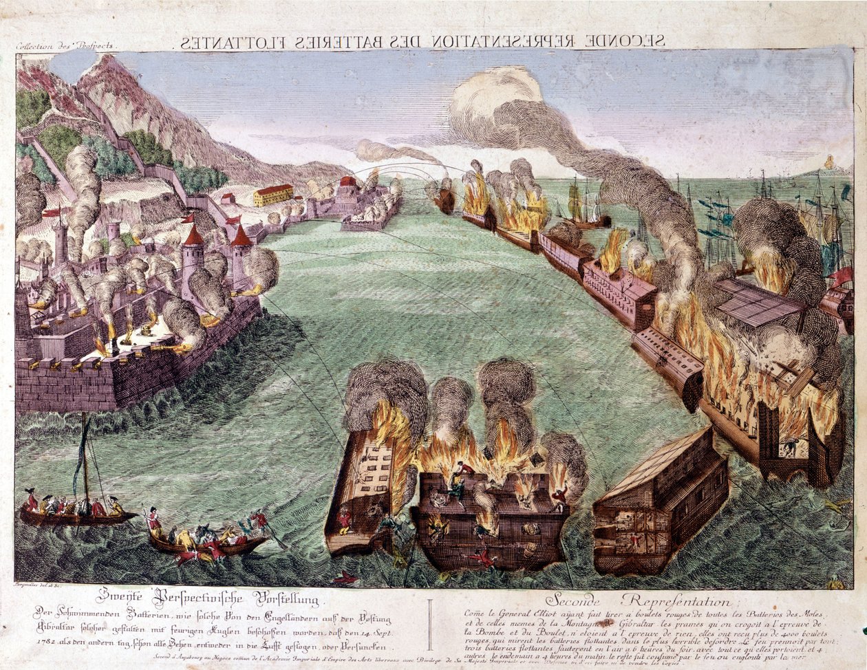 ジブラルタルの大包囲網 1779-1783（彫刻 作： 無名の画家