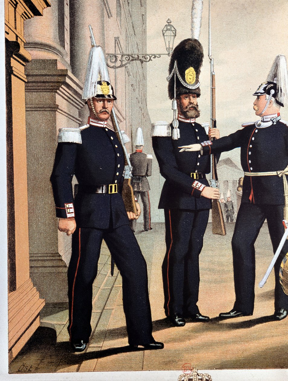 スウェーデン衛兵の擲弾兵、1890年頃 作： 無名の画家