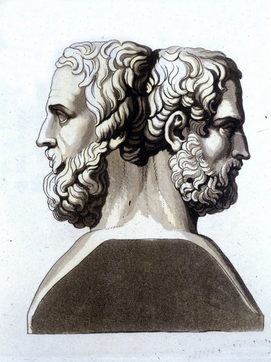 ヘロドトス（紀元前484年～紀元前425年）、ギリシャの歴史家、トゥキサイド（紀元前465年頃～紀元前395年）。 作： 無名の画家
