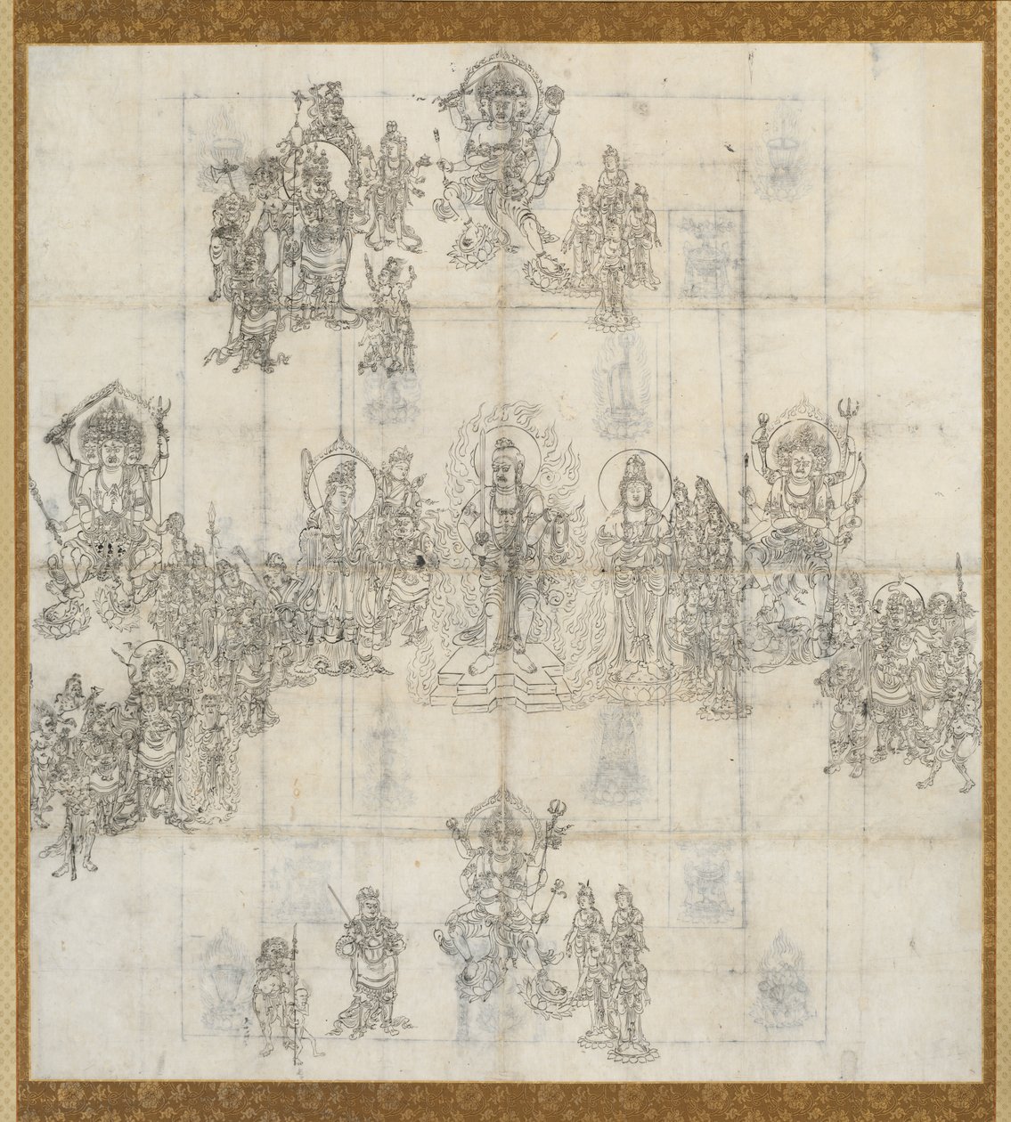 慈王経曼荼羅図像図 作： 無名の画家