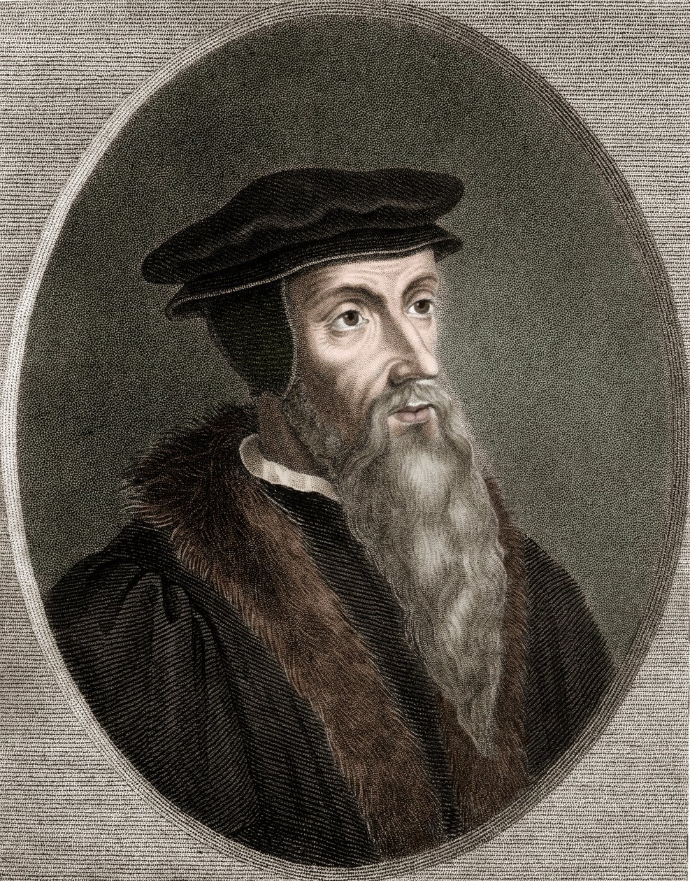 ジョン・カルヴァン - Jean Calvin 1509-1564 - エングレーヴィング - 19世紀 作： 無名の画家