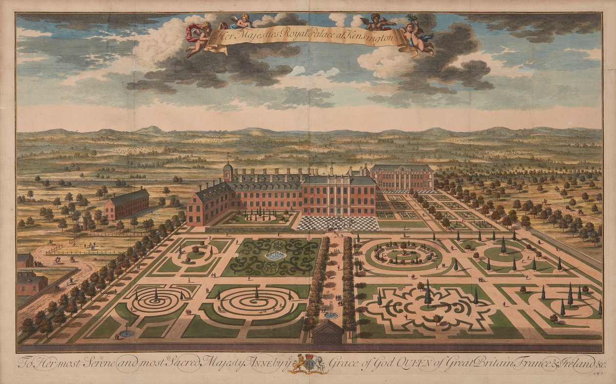 Palácio de Kensington, c.1707-14 (impressão) 作： 無名の画家