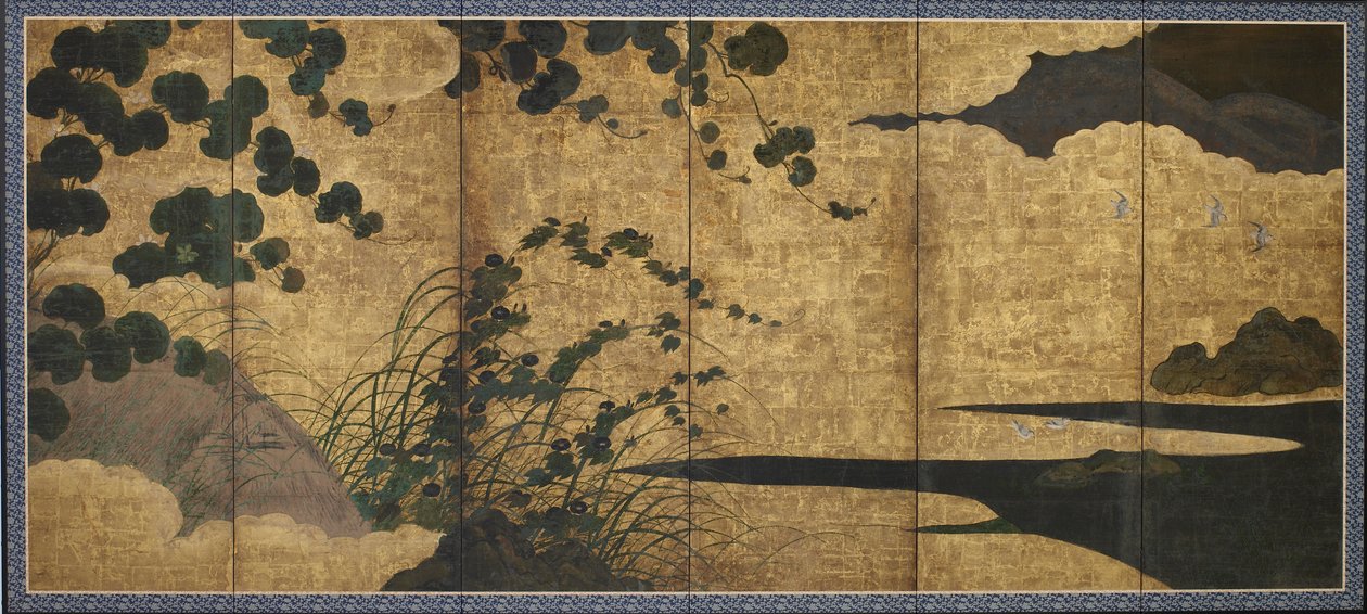 開花ブドウのある風景 作： 無名の画家