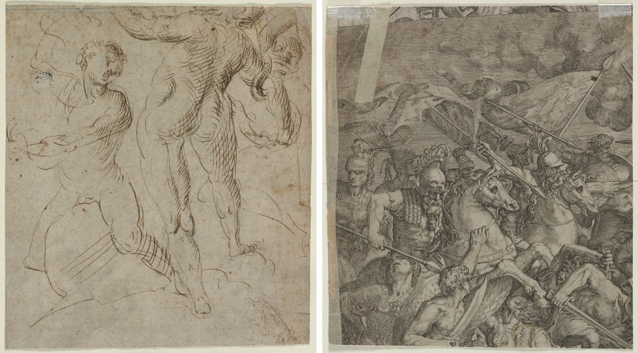 Laocoön (直腸); ミルウィウス橋の戦い (断片) (裏面) 作： 無名の画家