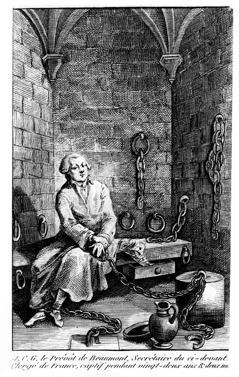 バスティーユで22年間監禁されていたフランス聖職者の秘書、Le provost de Beaumont - 匿名の彫刻、Musée Carnavalet 作： 無名の画家