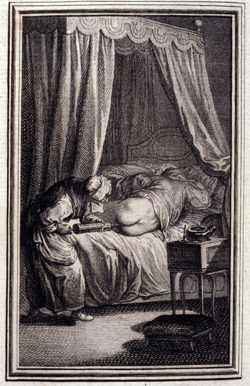 Le remede - Jean La Fontaineの「詩による物語と短篇集」の中で。1762. 作： 無名の画家