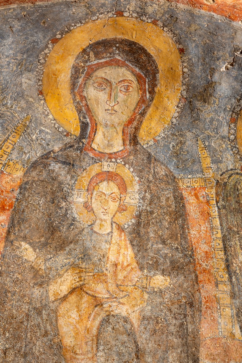 大天使の間の聖母子、詳細 作： 無名の画家