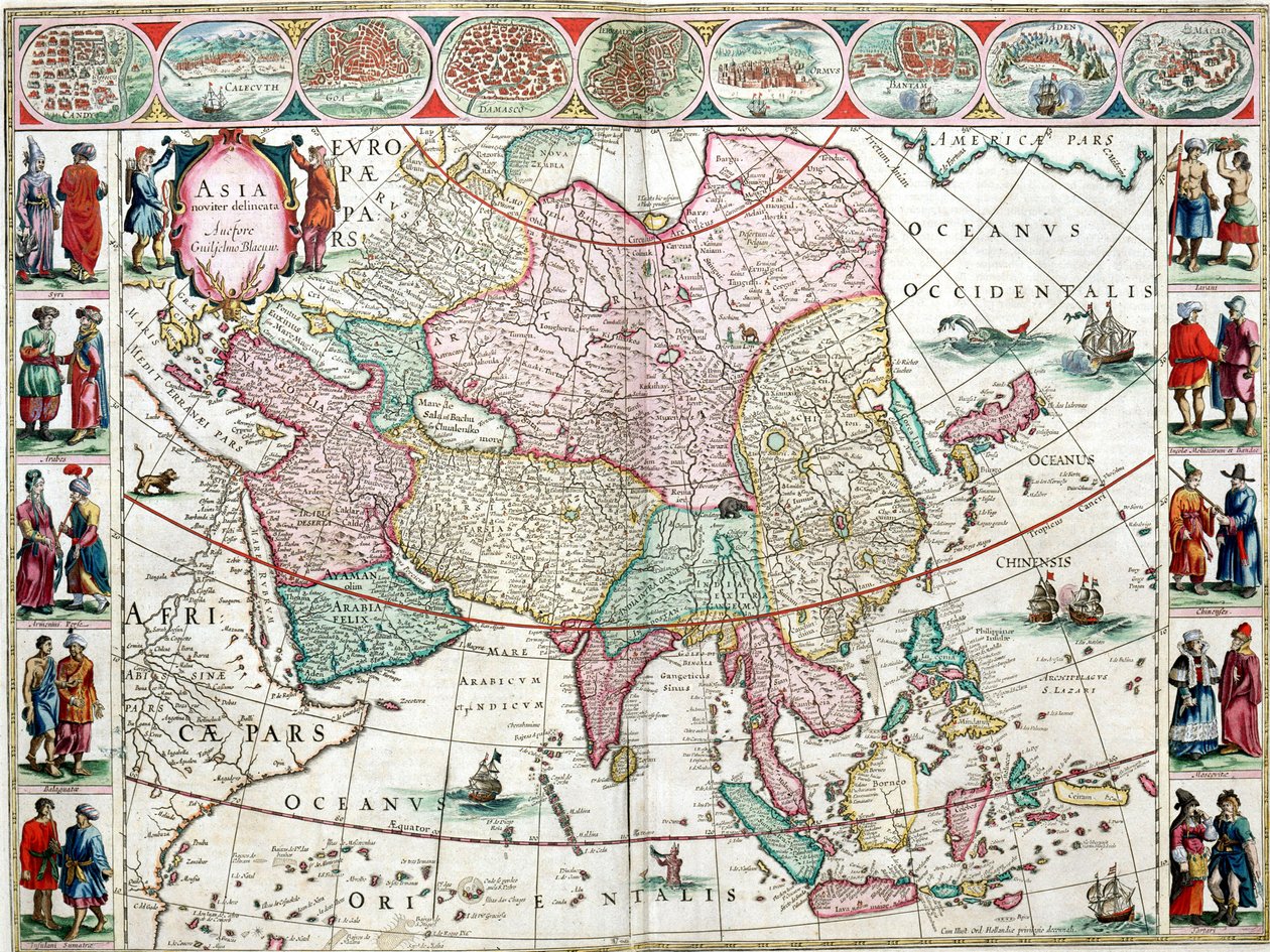 アジア地図（ブロー・アトラスより 作： 無名の画家